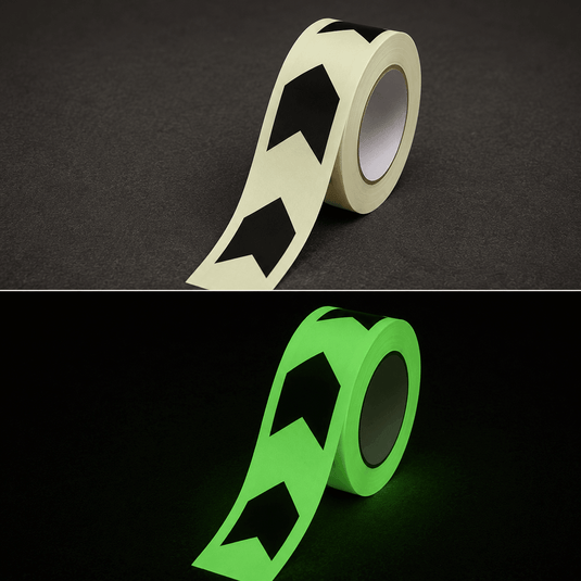 Selvlysende tape "Glow in Dark" til flugtvejsmarkering mv.